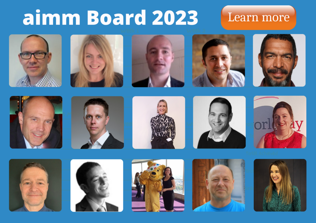 Announcement of the new aimm Board of 2023, with an image showing the pictures of all our Board Members with the opportunity to learn more about them.