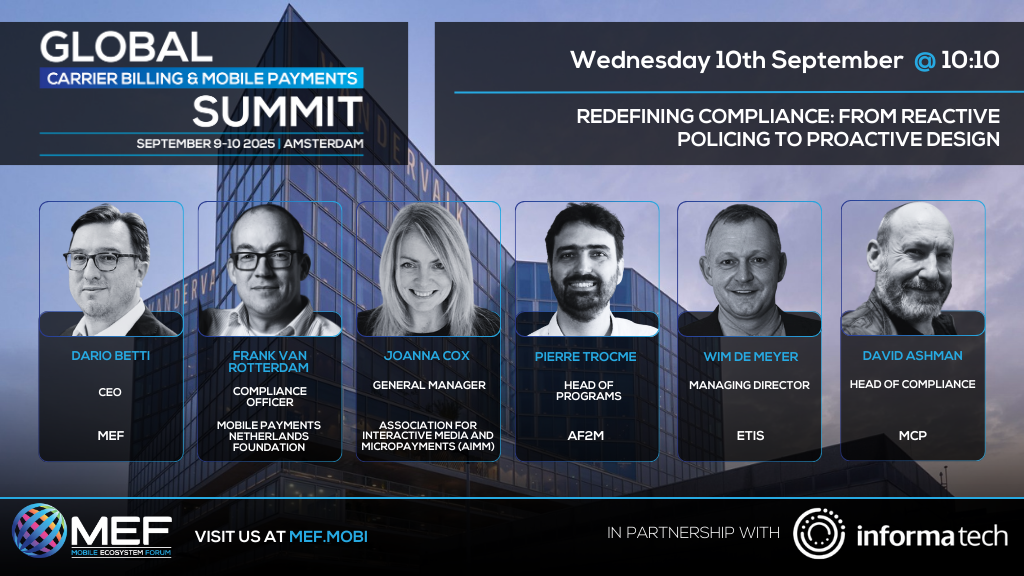 Global Carrier Billing & Mobile Payments Summit panel session discussing the value of compliance in your business framework